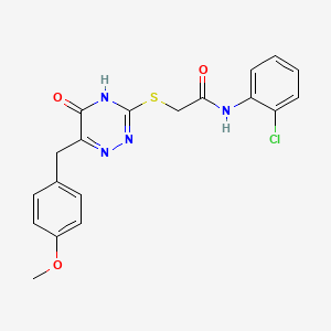 molecular formula C19H17ClN4O3S B2399807 N-(2-chlorophenyl)-2-((6-(4-methoxybenzyl)-5-oxo-4,5-dihydro-1,2,4-triazin-3-yl)thio)acetamide CAS No. 905780-97-4