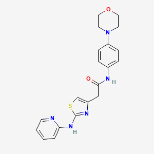 molecular formula C20H21N5O2S B2399834 N-(4-morpholinophenyl)-2-(2-(pyridin-2-ylamino)thiazol-4-yl)acetamide CAS No. 1327241-61-1