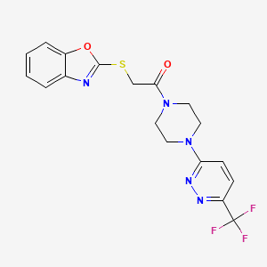 2-(1,3-Benzoxazol-2-ylsulfanyl)-1-[4-[6-(trifluoromethyl)pyridazin-3-yl]piperazin-1-yl]ethanone