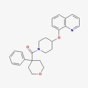 (4-phenyltetrahydro-2H-pyran-4-yl)(4-(quinolin-8-yloxy)piperidin-1-yl)methanone