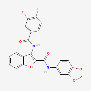 molecular formula C23H14F2N2O5 B2399989 N-(benzo[d][1,3]dioxol-5-yl)-3-(3,4-difluorobenzamido)benzofuran-2-carboxamide CAS No. 872612-99-2