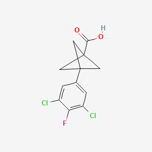 molecular formula C12H9Cl2FO2 B2400002 3-(3,5-Dichloro-4-fluorophenyl)bicyclo[1.1.1]pentane-1-carboxylic acid CAS No. 2287341-91-5