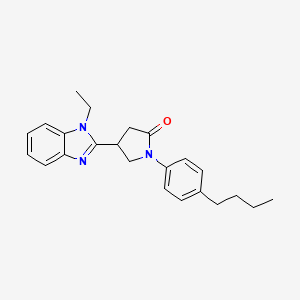 molecular formula C23H27N3O B2400009 1-(4-Butylphenyl)-4-(1-ethylbenzimidazol-2-yl)pyrrolidin-2-one CAS No. 847395-03-3