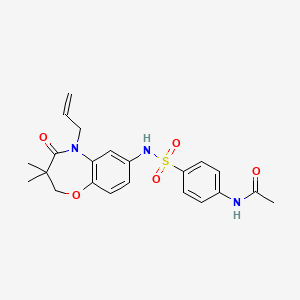 molecular formula C22H25N3O5S B2400018 N-(4-(N-(5-allyl-3,3-dimethyl-4-oxo-2,3,4,5-tetrahydrobenzo[b][1,4]oxazepin-7-yl)sulfamoyl)phenyl)acetamide CAS No. 922104-05-0