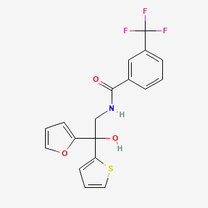 molecular formula C18H14F3NO3S B2400022 N-(2-(furan-2-yl)-2-hydroxy-2-(thiophen-2-yl)ethyl)-3-(trifluoromethyl)benzamide CAS No. 2034399-17-0