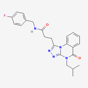 molecular formula C23H24FN5O2 B2400028 N-[(4-fluorophenyl)methyl]-3-[4-(2-methylpropyl)-5-oxo-4H,5H-[1,2,4]triazolo[4,3-a]quinazolin-1-yl]propanamide CAS No. 902972-66-1