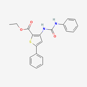 molecular formula C20H18N2O3S B2400067 ethyl 5-phenyl-3-[(phenylcarbamoyl)amino]thiophene-2-carboxylate CAS No. 391867-59-7