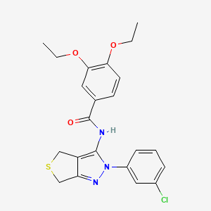 molecular formula C22H22ClN3O3S B2400079 N-[2-(3-chlorophenyl)-2H,4H,6H-thieno[3,4-c]pyrazol-3-yl]-3,4-diethoxybenzamide CAS No. 450341-00-1