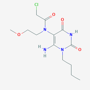 molecular formula C13H21ClN4O4 B2400084 N-(6-Amino-1-butyl-2,4-dioxo-1,2,3,4-tetrahydro-pyrimidin-5-yl)-2-chloro-N-(2-methoxy-ethyl)-acetamide CAS No. 571917-24-3