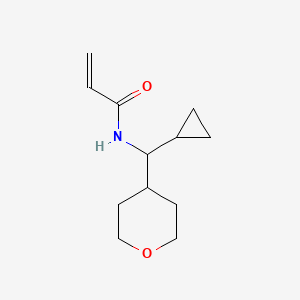 molecular formula C12H19NO2 B2400090 N-[Cyclopropyl(oxan-4-yl)methyl]prop-2-enamide CAS No. 2361657-01-2