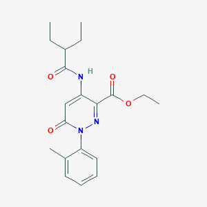 molecular formula C20H25N3O4 B2400101 Ethyl 4-(2-ethylbutanamido)-6-oxo-1-(o-tolyl)-1,6-dihydropyridazine-3-carboxylate CAS No. 941915-66-8