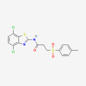 molecular formula C17H14Cl2N2O3S2 B2400109 N-(4,7-dichlorobenzo[d]thiazol-2-yl)-3-tosylpropanamide CAS No. 895453-48-2