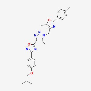 3-(4-isobutoxyphenyl)-5-(5-methyl-1-((5-methyl-2-(p-tolyl)oxazol-4-yl)methyl)-1H-1,2,3-triazol-4-yl)-1,2,4-oxadiazole