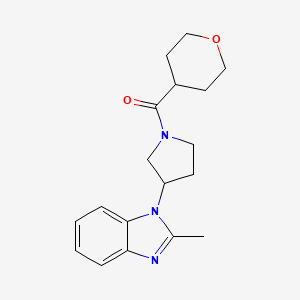 (3-(2-methyl-1H-benzo[d]imidazol-1-yl)pyrrolidin-1-yl)(tetrahydro-2H-pyran-4-yl)methanone