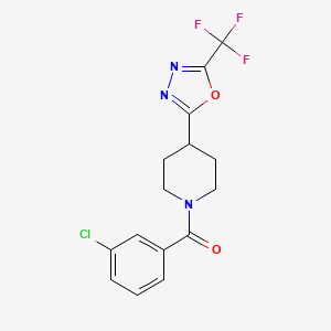 (3-Chlorophenyl)(4-(5-(trifluoromethyl)-1,3,4-oxadiazol-2-yl)piperidin-1-yl)methanone