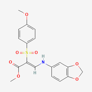 methyl (2Z)-3-(1,3-benzodioxol-5-ylamino)-2-[(4-methoxyphenyl)sulfonyl]acrylate