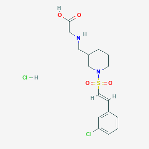 2-[[1-[(E)-2-(3-Chlorophenyl)ethenyl]sulfonylpiperidin-3-yl]methylamino]acetic acid;hydrochloride