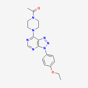 molecular formula C18H21N7O2 B2400165 1-(4-(3-(4-ethoxyphenyl)-3H-[1,2,3]triazolo[4,5-d]pyrimidin-7-yl)piperazin-1-yl)ethanone CAS No. 920416-75-7