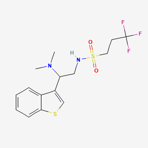 molecular formula C15H19F3N2O2S2 B2400171 N-[2-(1-benzothiophen-3-yl)-2-(dimethylamino)ethyl]-3,3,3-trifluoropropane-1-sulfonamide CAS No. 2034570-13-1