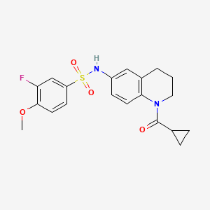 N-[1-(cyclopropanecarbonyl)-3,4-dihydro-2H-quinolin-6-yl]-3-fluoro-4-methoxybenzenesulfonamide