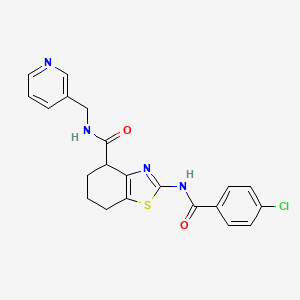 2-(4-chlorobenzamido)-N-(pyridin-3-ylmethyl)-4,5,6,7-tetrahydrobenzo[d]thiazole-4-carboxamide