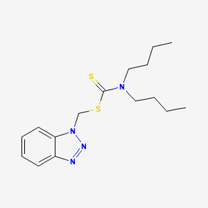 molecular formula C16H24N4S2 B2400177 N,N-Dibutyl[(1H-1,2,3-benzotriazol-1-ylmethyl)sulfanyl]carbothioamide CAS No. 156664-38-9