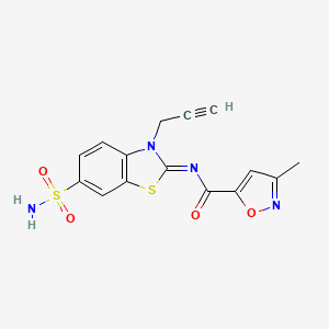 (E)-3-methyl-N-(3-(prop-2-yn-1-yl)-6-sulfamoylbenzo[d]thiazol-2(3H)-ylidene)isoxazole-5-carboxamide