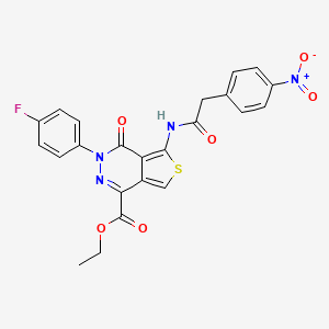 Ethyl 3-(4-fluorophenyl)-5-(2-(4-nitrophenyl)acetamido)-4-oxo-3,4-dihydrothieno[3,4-d]pyridazine-1-carboxylate
