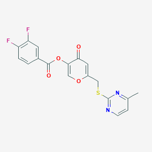 [6-[(4-Methylpyrimidin-2-yl)sulfanylmethyl]-4-oxopyran-3-yl] 3,4-difluorobenzoate