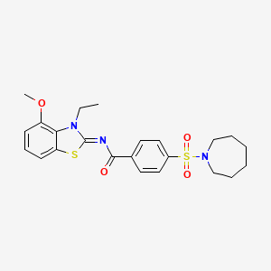 (Z)-4-(azepan-1-ylsulfonyl)-N-(3-ethyl-4-methoxybenzo[d]thiazol-2(3H)-ylidene)benzamide