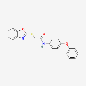 molecular formula C21H16N2O3S B2400209 2-(1,3-benzoxazol-2-ylsulfanyl)-N-(4-phenoxyphenyl)acetamide CAS No. 444165-34-8