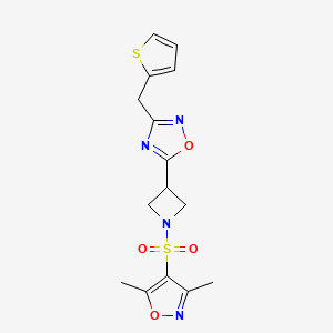 5-(1-((3,5-Dimethylisoxazol-4-yl)sulfonyl)azetidin-3-yl)-3-(thiophen-2-ylmethyl)-1,2,4-oxadiazole
