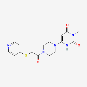 3-methyl-6-(4-(2-(pyridin-4-ylthio)acetyl)piperazin-1-yl)pyrimidine-2,4(1H,3H)-dione