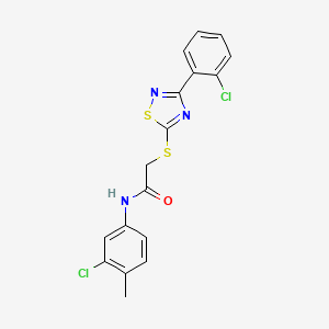 molecular formula C17H13Cl2N3OS2 B2400227 N-(3-chloro-4-methylphenyl)-2-((3-(2-chlorophenyl)-1,2,4-thiadiazol-5-yl)thio)acetamide CAS No. 864919-22-2