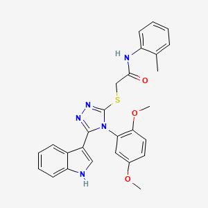 2-((4-(2,5-dimethoxyphenyl)-5-(1H-indol-3-yl)-4H-1,2,4-triazol-3-yl)thio)-N-(o-tolyl)acetamide
