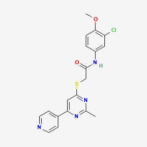 molecular formula C19H17ClN4O2S B2400238 N-(3-chloro-4-methoxyphenyl)-2-((2-methyl-6-(pyridin-4-yl)pyrimidin-4-yl)thio)acetamide CAS No. 1251616-08-6