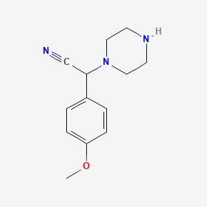 molecular formula C13H17N3O B2400241 (4-甲氧基苯基)(哌嗪-1-基)乙腈 CAS No. 55829-49-7