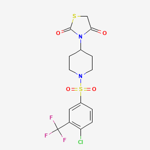 3-(1-((4-Chloro-3-(trifluoromethyl)phenyl)sulfonyl)piperidin-4-yl)thiazolidine-2,4-dione
