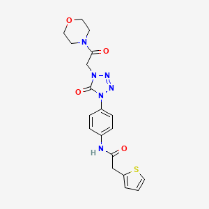 molecular formula C19H20N6O4S B2400265 N-(4-(4-(2-morpholino-2-oxoethyl)-5-oxo-4,5-dihydro-1H-tetrazol-1-yl)phenyl)-2-(thiophen-2-yl)acetamide CAS No. 1396576-57-0