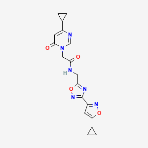 2-(4-cyclopropyl-6-oxopyrimidin-1(6H)-yl)-N-((3-(5-cyclopropylisoxazol-3-yl)-1,2,4-oxadiazol-5-yl)methyl)acetamide