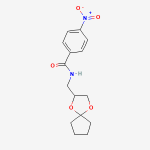 N-(1,4-dioxaspiro[4.4]nonan-2-ylmethyl)-4-nitrobenzamide