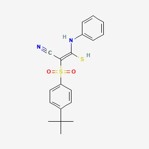 2-((4-(Tert-butyl)phenyl)sulfonyl)-3-(phenylamino)-3-sulfanylprop-2-enenitrile