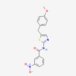 molecular formula C18H15N3O4S B2400273 N-[5-(4-methoxybenzyl)-1,3-thiazol-2-yl]-3-nitrobenzamide CAS No. 290839-72-4