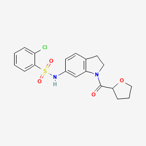 2-chloro-N-(1-(tetrahydrofuran-2-carbonyl)indolin-6-yl)benzenesulfonamide