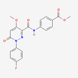 molecular formula C20H16FN3O5 B2400284 methyl 4-[1-(4-fluorophenyl)-4-methoxy-6-oxo-1,6-dihydropyridazine-3-amido]benzoate CAS No. 921539-75-5