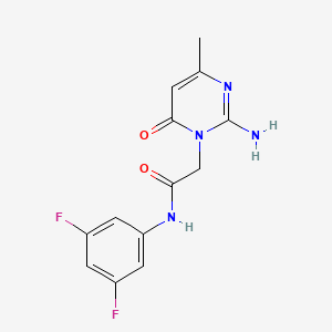 molecular formula C13H12F2N4O2 B2400287 2-(2-amino-4-methyl-6-oxo-1,6-dihydropyrimidin-1-yl)-N-(3,5-difluorophenyl)acetamide CAS No. 1251574-67-0