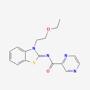 (E)-N-(3-(2-ethoxyethyl)benzo[d]thiazol-2(3H)-ylidene)pyrazine-2-carboxamide