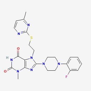 8-(4-(2-fluorophenyl)piperazin-1-yl)-3-methyl-7-(2-((4-methylpyrimidin-2-yl)thio)ethyl)-1H-purine-2,6(3H,7H)-dione