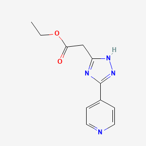 molecular formula C11H12N4O2 B2400318 Ethyl 2-(3-(pyridin-4-yl)-1H-1,2,4-triazol-5-yl)acetate CAS No. 320419-38-3