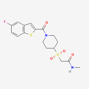 2-((1-(5-fluorobenzo[b]thiophene-2-carbonyl)piperidin-4-yl)sulfonyl)-N-methylacetamide